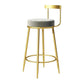 Modern Armless Backrest Counter Stool Iron Bedroom Bar Stool with Cushion Light Gray 1 Piece Clearhalo 'Bar Furniture' 'Bar Stools' 'bar_stools' 'furn' 'furn_bar_stools' 'furniture_bar_stools' 'Kitchen & Dining Furniture' 'kitchen&dining_furn' 'kitchen' 'kitchen_furn' Furniture' 4545358