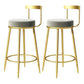Modern Armless Backrest Counter Stool Iron Bedroom Bar Stool with Cushion Light Gray 2 Piece Set Clearhalo 'Bar Furniture' 'Bar Stools' 'bar_stools' 'furn' 'furn_bar_stools' 'furniture_bar_stools' 'Kitchen & Dining Furniture' 'kitchen&dining_furn' 'kitchen' 'kitchen_furn' Furniture' 4545360