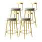 Modern Armless Backrest Counter Stool Iron Bedroom Bar Stool with Cushion Light Gray 4 Piece Set Clearhalo 'Bar Furniture' 'Bar Stools' 'bar_stools' 'furn' 'furn_bar_stools' 'furniture_bar_stools' 'Kitchen & Dining Furniture' 'kitchen&dining_furn' 'kitchen' 'kitchen_furn' Furniture' 4545362