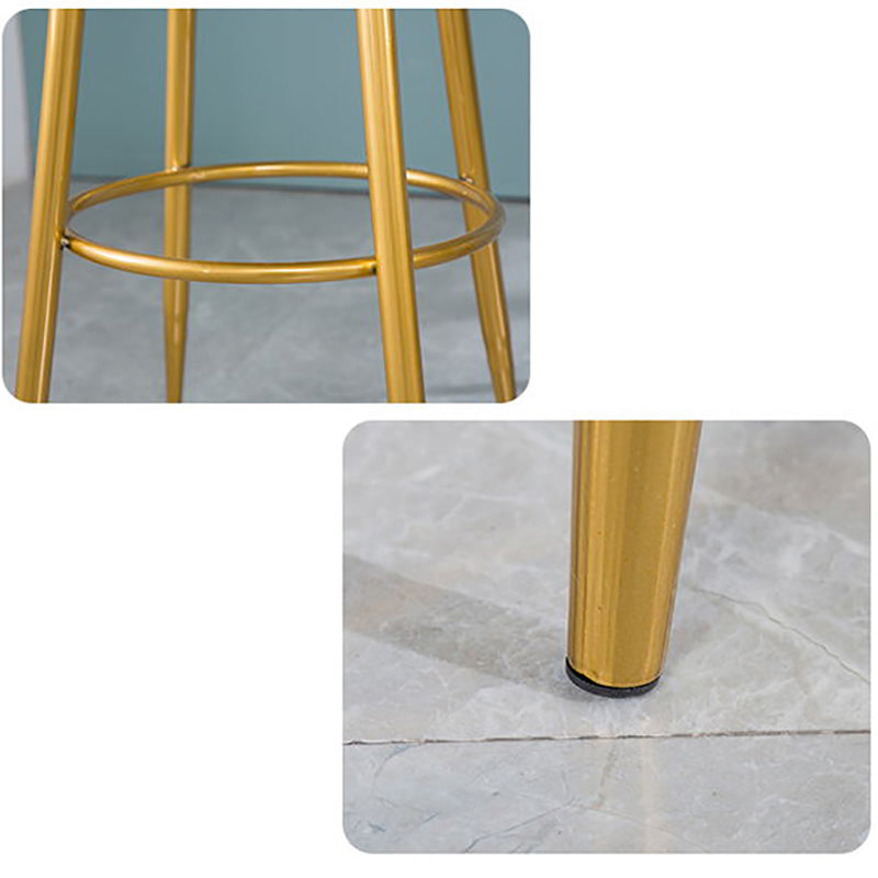Modern Armless Backrest Counter Stool Iron Bedroom Bar Stool with Cushion Clearhalo 'Bar Furniture' 'Bar Stools' 'bar_stools' 'furn' 'furn_bar_stools' 'furniture_bar_stools' 'Kitchen & Dining Furniture' 'kitchen&dining_furn' 'kitchen' 'kitchen_furn' Furniture' 4545369