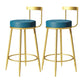 Modern Armless Backrest Counter Stool Iron Bedroom Bar Stool with Cushion Blue 2 Piece Set Clearhalo 'Bar Furniture' 'Bar Stools' 'bar_stools' 'furn' 'furn_bar_stools' 'furniture_bar_stools' 'Kitchen & Dining Furniture' 'kitchen&dining_furn' 'kitchen' 'kitchen_furn' Furniture' 4545371