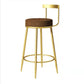 Modern Armless Backrest Counter Stool Iron Bedroom Bar Stool with Cushion Brown 1 Piece Clearhalo 'Bar Furniture' 'Bar Stools' 'bar_stools' 'furn' 'furn_bar_stools' 'furniture_bar_stools' 'Kitchen & Dining Furniture' 'kitchen&dining_furn' 'kitchen' 'kitchen_furn' Furniture' 4545376