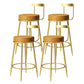 Modern Armless Backrest Counter Stool Iron Bedroom Bar Stool with Cushion Yellow 4 Piece Set Clearhalo 'Bar Furniture' 'Bar Stools' 'bar_stools' 'furn' 'furn_bar_stools' 'furniture_bar_stools' 'Kitchen & Dining Furniture' 'kitchen&dining_furn' 'kitchen' 'kitchen_furn' Furniture' 4545382