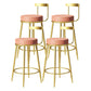 Modern Armless Backrest Counter Stool Iron Bedroom Bar Stool with Cushion Pink 4 Piece Set Clearhalo 'Bar Furniture' 'Bar Stools' 'bar_stools' 'furn' 'furn_bar_stools' 'furniture_bar_stools' 'Kitchen & Dining Furniture' 'kitchen&dining_furn' 'kitchen' 'kitchen_furn' Furniture' 4545385