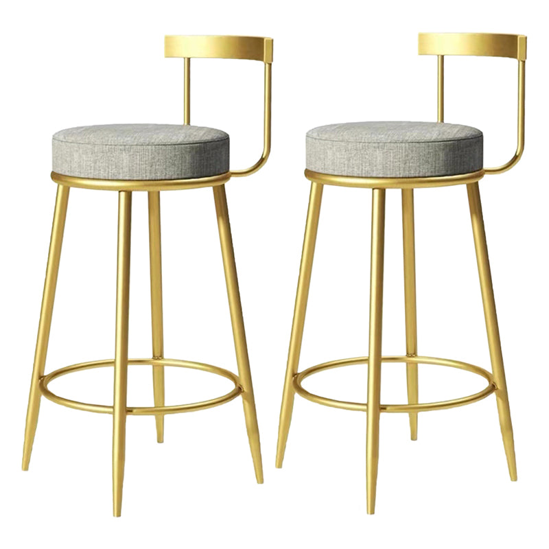 Modern Armless Backrest Counter Stool Iron Bedroom Bar Stool with Cushion Grey 2 Piece Set Clearhalo 'Bar Furniture' 'Bar Stools' 'bar_stools' 'furn' 'furn_bar_stools' 'furniture_bar_stools' 'Kitchen & Dining Furniture' 'kitchen&dining_furn' 'kitchen' 'kitchen_furn' Furniture' 4545387