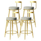 Modern Armless Backrest Counter Stool Iron Bedroom Bar Stool with Cushion Grey 4 Piece Set Clearhalo 'Bar Furniture' 'Bar Stools' 'bar_stools' 'furn' 'furn_bar_stools' 'furniture_bar_stools' 'Kitchen & Dining Furniture' 'kitchen&dining_furn' 'kitchen' 'kitchen_furn' Furniture' 4545388