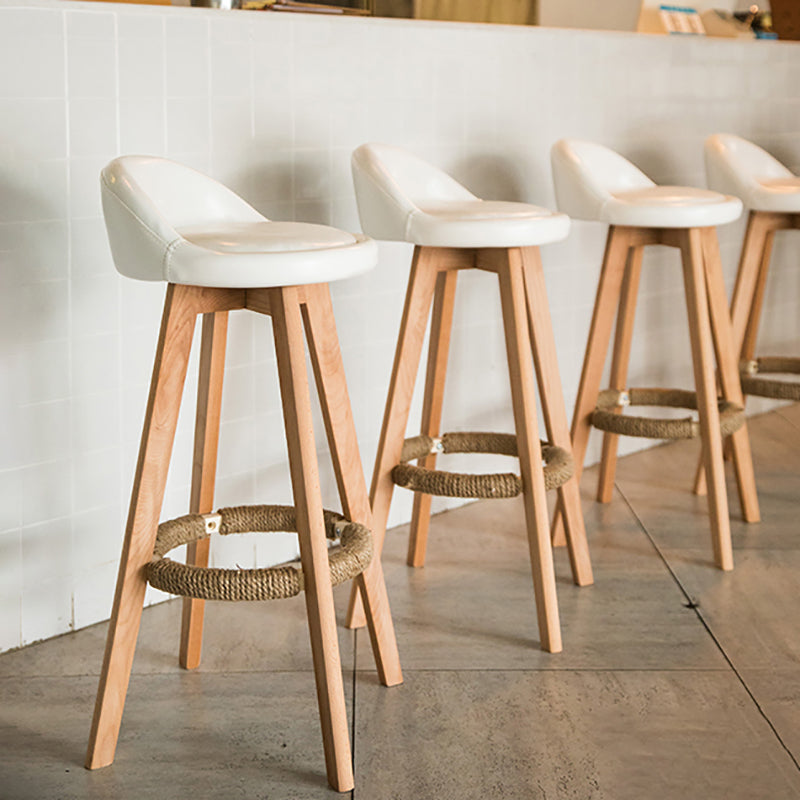 Modern Rotatable Backrest Counter Stool Wood Cafe Bar Stool with Cushion and Pedal Clearhalo 'Bar Furniture' 'Bar Stools' 'bar_stools' 'furn' 'furn_bar_stools' 'furniture_bar_stools' 'Kitchen & Dining Furniture' 'kitchen&dining_furn' 'kitchen' 'kitchen_furn' Furniture' 4545392