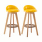 Modern Rotatable Backrest Counter Stool Wood Cafe Bar Stool with Cushion and Pedal Yellow 2 Piece Set Clearhalo 'Bar Furniture' 'Bar Stools' 'bar_stools' 'furn' 'furn_bar_stools' 'furniture_bar_stools' 'Kitchen & Dining Furniture' 'kitchen&dining_furn' 'kitchen' 'kitchen_furn' Furniture' 4545395
