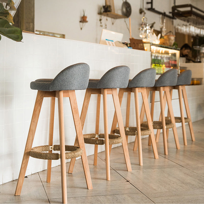 Modern Rotatable Backrest Counter Stool Wood Cafe Bar Stool with Cushion and Pedal Clearhalo 'Bar Furniture' 'Bar Stools' 'bar_stools' 'furn' 'furn_bar_stools' 'furniture_bar_stools' 'Kitchen & Dining Furniture' 'kitchen&dining_furn' 'kitchen' 'kitchen_furn' Furniture' 4545396