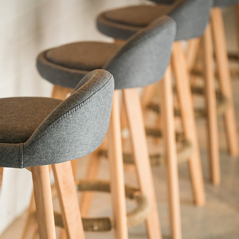 Modern Rotatable Backrest Counter Stool Wood Cafe Bar Stool with Cushion and Pedal Clearhalo 'Bar Furniture' 'Bar Stools' 'bar_stools' 'furn' 'furn_bar_stools' 'furniture_bar_stools' 'Kitchen & Dining Furniture' 'kitchen&dining_furn' 'kitchen' 'kitchen_furn' Furniture' 4545398