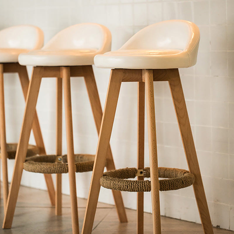 Modern Rotatable Backrest Counter Stool Wood Cafe Bar Stool with Cushion and Pedal Clearhalo 'Bar Furniture' 'Bar Stools' 'bar_stools' 'furn' 'furn_bar_stools' 'furniture_bar_stools' 'Kitchen & Dining Furniture' 'kitchen&dining_furn' 'kitchen' 'kitchen_furn' Furniture' 4545409