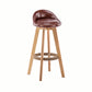Modern Rotatable Backrest Counter Stool Wood Cafe Bar Stool with Cushion and Pedal Brown 1 Piece Clearhalo 'Bar Furniture' 'Bar Stools' 'bar_stools' 'furn' 'furn_bar_stools' 'furniture_bar_stools' 'Kitchen & Dining Furniture' 'kitchen&dining_furn' 'kitchen' 'kitchen_furn' Furniture' 4545410