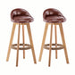 Modern Rotatable Backrest Counter Stool Wood Cafe Bar Stool with Cushion and Pedal Brown 2 Piece Set Clearhalo 'Bar Furniture' 'Bar Stools' 'bar_stools' 'furn' 'furn_bar_stools' 'furniture_bar_stools' 'Kitchen & Dining Furniture' 'kitchen&dining_furn' 'kitchen' 'kitchen_furn' Furniture' 4545411