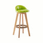 Modern Rotatable Backrest Counter Stool Wood Cafe Bar Stool with Cushion and Pedal Green 1 Piece Clearhalo 'Bar Furniture' 'Bar Stools' 'bar_stools' 'furn' 'furn_bar_stools' 'furniture_bar_stools' 'Kitchen & Dining Furniture' 'kitchen&dining_furn' 'kitchen' 'kitchen_furn' Furniture' 4545413
