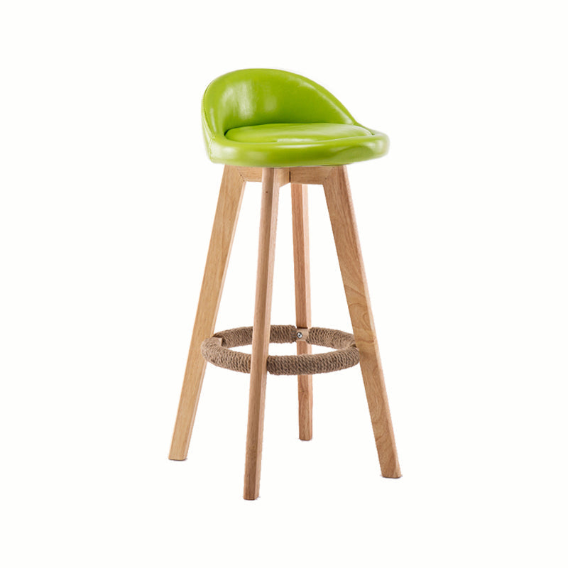 Modern Rotatable Backrest Counter Stool Wood Cafe Bar Stool with Cushion and Pedal Green 1 Piece Clearhalo 'Bar Furniture' 'Bar Stools' 'bar_stools' 'furn' 'furn_bar_stools' 'furniture_bar_stools' 'Kitchen & Dining Furniture' 'kitchen&dining_furn' 'kitchen' 'kitchen_furn' Furniture' 4545413
