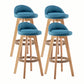 Modern Rotatable Backrest Counter Stool Wood Cafe Bar Stool with Cushion and Pedal Dark Blue 4 Piece Set Clearhalo 'Bar Furniture' 'Bar Stools' 'bar_stools' 'furn' 'furn_bar_stools' 'furniture_bar_stools' 'Kitchen & Dining Furniture' 'kitchen&dining_furn' 'kitchen' 'kitchen_furn' Furniture' 4545418