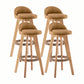 Modern Rotatable Backrest Counter Stool Wood Cafe Bar Stool with Cushion and Pedal Khaki 4 Piece Set Clearhalo 'Bar Furniture' 'Bar Stools' 'bar_stools' 'furn' 'furn_bar_stools' 'furniture_bar_stools' 'Kitchen & Dining Furniture' 'kitchen&dining_furn' 'kitchen' 'kitchen_furn' Furniture' 4545421