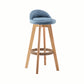 Modern Rotatable Backrest Counter Stool Wood Cafe Bar Stool with Cushion and Pedal Light Blue 1 Piece Clearhalo 'Bar Furniture' 'Bar Stools' 'bar_stools' 'furn' 'furn_bar_stools' 'furniture_bar_stools' 'Kitchen & Dining Furniture' 'kitchen&dining_furn' 'kitchen' 'kitchen_furn' Furniture' 4545422