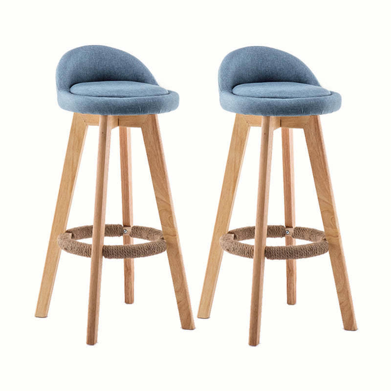 Modern Rotatable Backrest Counter Stool Wood Cafe Bar Stool with Cushion and Pedal Light Blue 2 Piece Set Clearhalo 'Bar Furniture' 'Bar Stools' 'bar_stools' 'furn' 'furn_bar_stools' 'furniture_bar_stools' 'Kitchen & Dining Furniture' 'kitchen&dining_furn' 'kitchen' 'kitchen_furn' Furniture' 4545423