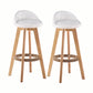Modern Rotatable Backrest Counter Stool Wood Cafe Bar Stool with Cushion and Pedal White 2 Piece Set Clearhalo 'Bar Furniture' 'Bar Stools' 'bar_stools' 'furn' 'furn_bar_stools' 'furniture_bar_stools' 'Kitchen & Dining Furniture' 'kitchen&dining_furn' 'kitchen' 'kitchen_furn' Furniture' 4545426