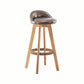 Modern Rotatable Backrest Counter Stool Wood Cafe Bar Stool with Cushion and Pedal Dark Gray 1 Piece Clearhalo 'Bar Furniture' 'Bar Stools' 'bar_stools' 'furn' 'furn_bar_stools' 'furniture_bar_stools' 'Kitchen & Dining Furniture' 'kitchen&dining_furn' 'kitchen' 'kitchen_furn' Furniture' 4545428