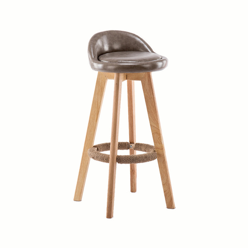 Modern Rotatable Backrest Counter Stool Wood Cafe Bar Stool with Cushion and Pedal Dark Gray 1 Piece Clearhalo 'Bar Furniture' 'Bar Stools' 'bar_stools' 'furn' 'furn_bar_stools' 'furniture_bar_stools' 'Kitchen & Dining Furniture' 'kitchen&dining_furn' 'kitchen' 'kitchen_furn' Furniture' 4545428