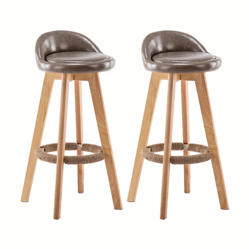 Modern Rotatable Backrest Counter Stool Wood Cafe Bar Stool with Cushion and Pedal Dark Gray 2 Piece Set Clearhalo 'Bar Furniture' 'Bar Stools' 'bar_stools' 'furn' 'furn_bar_stools' 'furniture_bar_stools' 'Kitchen & Dining Furniture' 'kitchen&dining_furn' 'kitchen' 'kitchen_furn' Furniture' 4545429