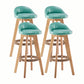 Modern Rotatable Backrest Counter Stool Wood Cafe Bar Stool with Cushion and Pedal Ocean Blue 4 Piece Set Clearhalo 'Bar Furniture' 'Bar Stools' 'bar_stools' 'furn' 'furn_bar_stools' 'furniture_bar_stools' 'Kitchen & Dining Furniture' 'kitchen&dining_furn' 'kitchen' 'kitchen_furn' Furniture' 4545433