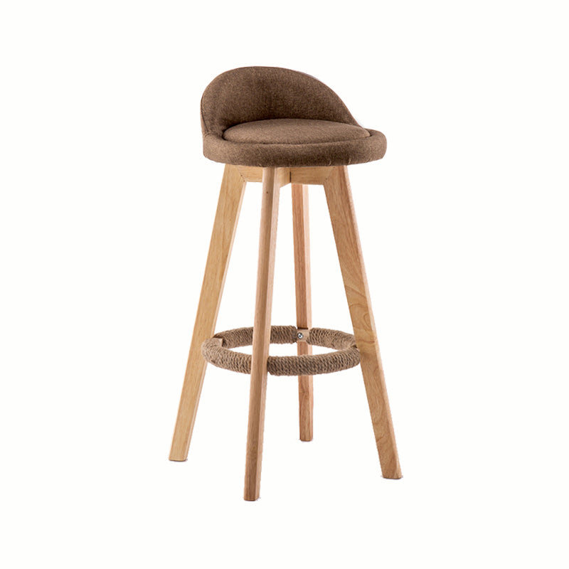 Modern Rotatable Backrest Counter Stool Wood Cafe Bar Stool with Cushion and Pedal Coffee 1 Piece Clearhalo 'Bar Furniture' 'Bar Stools' 'bar_stools' 'furn' 'furn_bar_stools' 'furniture_bar_stools' 'Kitchen & Dining Furniture' 'kitchen&dining_furn' 'kitchen' 'kitchen_furn' Furniture' 4545434