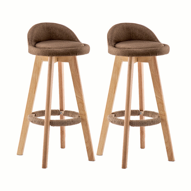 Modern Rotatable Backrest Counter Stool Wood Cafe Bar Stool with Cushion and Pedal Coffee 2 Piece Set Clearhalo 'Bar Furniture' 'Bar Stools' 'bar_stools' 'furn' 'furn_bar_stools' 'furniture_bar_stools' 'Kitchen & Dining Furniture' 'kitchen&dining_furn' 'kitchen' 'kitchen_furn' Furniture' 4545435