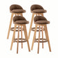 Modern Rotatable Backrest Counter Stool Wood Cafe Bar Stool with Cushion and Pedal Coffee 4 Piece Set Clearhalo 'Bar Furniture' 'Bar Stools' 'bar_stools' 'furn' 'furn_bar_stools' 'furniture_bar_stools' 'Kitchen & Dining Furniture' 'kitchen&dining_furn' 'kitchen' 'kitchen_furn' Furniture' 4545436