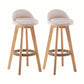 Modern Rotatable Backrest Counter Stool Wood Cafe Bar Stool with Cushion and Pedal Off-White 2 Piece Set Clearhalo 'Bar Furniture' 'Bar Stools' 'bar_stools' 'furn' 'furn_bar_stools' 'furniture_bar_stools' 'Kitchen & Dining Furniture' 'kitchen&dining_furn' 'kitchen' 'kitchen_furn' Furniture' 4545438