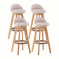 Modern Rotatable Backrest Counter Stool Wood Cafe Bar Stool with Cushion and Pedal Off-White 4 Piece Set Clearhalo 'Bar Furniture' 'Bar Stools' 'bar_stools' 'furn' 'furn_bar_stools' 'furniture_bar_stools' 'Kitchen & Dining Furniture' 'kitchen&dining_furn' 'kitchen' 'kitchen_furn' Furniture' 4545439