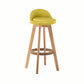 Modern Rotatable Backrest Counter Stool Wood Cafe Bar Stool with Cushion and Pedal Light Green 1 Piece Clearhalo 'Bar Furniture' 'Bar Stools' 'bar_stools' 'furn' 'furn_bar_stools' 'furniture_bar_stools' 'Kitchen & Dining Furniture' 'kitchen&dining_furn' 'kitchen' 'kitchen_furn' Furniture' 4545440