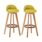 Modern Rotatable Backrest Counter Stool Wood Cafe Bar Stool with Cushion and Pedal Light Green 2 Piece Set Clearhalo 'Bar Furniture' 'Bar Stools' 'bar_stools' 'furn' 'furn_bar_stools' 'furniture_bar_stools' 'Kitchen & Dining Furniture' 'kitchen&dining_furn' 'kitchen' 'kitchen_furn' Furniture' 4545441