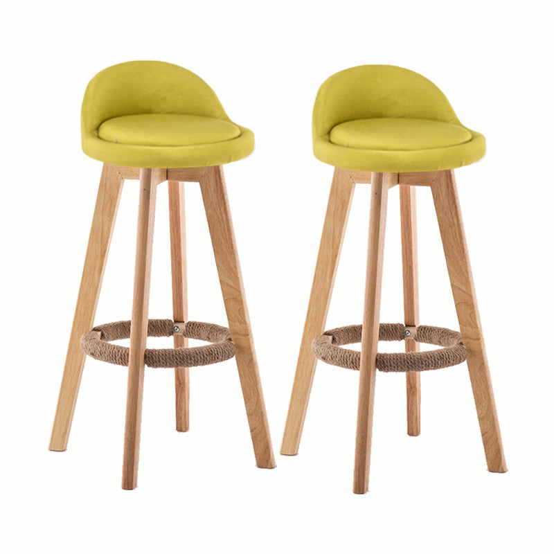 Modern Rotatable Backrest Counter Stool Wood Cafe Bar Stool with Cushion and Pedal Light Green 2 Piece Set Clearhalo 'Bar Furniture' 'Bar Stools' 'bar_stools' 'furn' 'furn_bar_stools' 'furniture_bar_stools' 'Kitchen & Dining Furniture' 'kitchen&dining_furn' 'kitchen' 'kitchen_furn' Furniture' 4545441