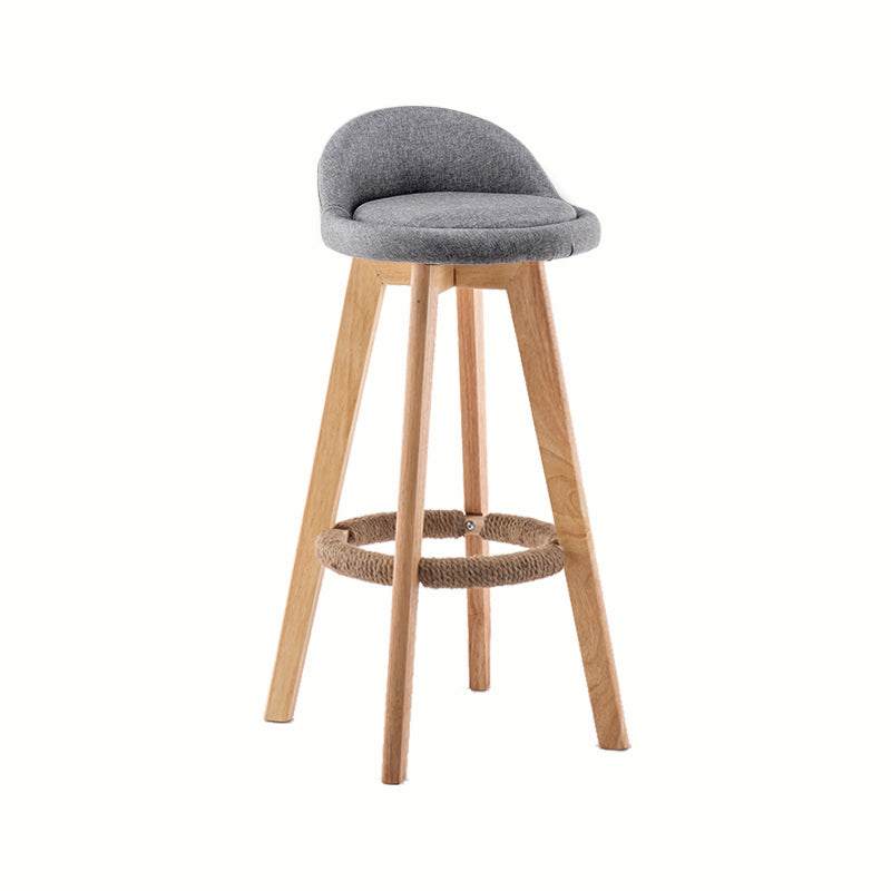 Modern Rotatable Backrest Counter Stool Wood Cafe Bar Stool with Cushion and Pedal Grey 1 Piece Clearhalo 'Bar Furniture' 'Bar Stools' 'bar_stools' 'furn' 'furn_bar_stools' 'furniture_bar_stools' 'Kitchen & Dining Furniture' 'kitchen&dining_furn' 'kitchen' 'kitchen_furn' Furniture' 4545443