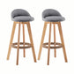 Modern Rotatable Backrest Counter Stool Wood Cafe Bar Stool with Cushion and Pedal Grey 2 Piece Set Clearhalo 'Bar Furniture' 'Bar Stools' 'bar_stools' 'furn' 'furn_bar_stools' 'furniture_bar_stools' 'Kitchen & Dining Furniture' 'kitchen&dining_furn' 'kitchen' 'kitchen_furn' Furniture' 4545444