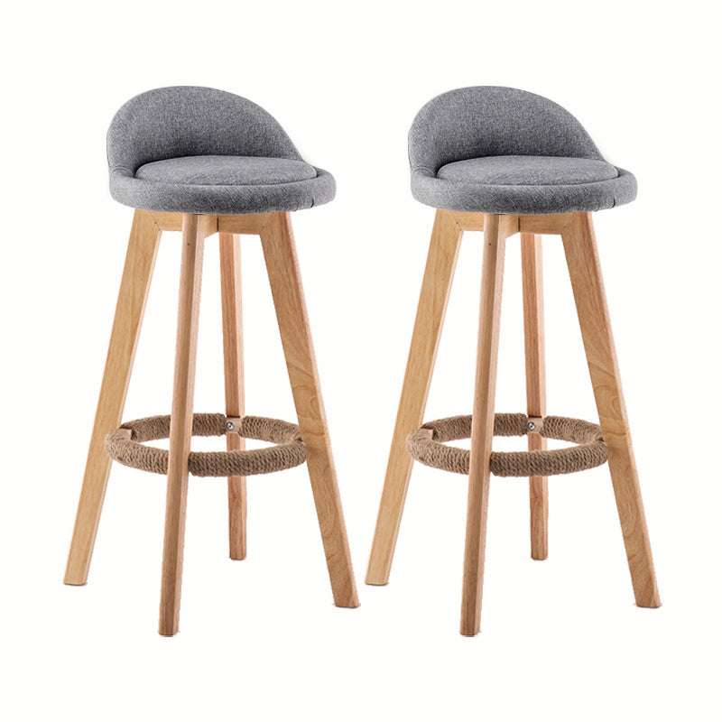 Modern Rotatable Backrest Counter Stool Wood Cafe Bar Stool with Cushion and Pedal Grey 2 Piece Set Clearhalo 'Bar Furniture' 'Bar Stools' 'bar_stools' 'furn' 'furn_bar_stools' 'furniture_bar_stools' 'Kitchen & Dining Furniture' 'kitchen&dining_furn' 'kitchen' 'kitchen_furn' Furniture' 4545444