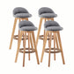 Modern Rotatable Backrest Counter Stool Wood Cafe Bar Stool with Cushion and Pedal Grey 4 Piece Set Clearhalo 'Bar Furniture' 'Bar Stools' 'bar_stools' 'furn' 'furn_bar_stools' 'furniture_bar_stools' 'Kitchen & Dining Furniture' 'kitchen&dining_furn' 'kitchen' 'kitchen_furn' Furniture' 4545445