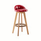 Modern Rotatable Backrest Counter Stool Wood Cafe Bar Stool with Cushion and Pedal Red 1 Piece Clearhalo 'Bar Furniture' 'Bar Stools' 'bar_stools' 'furn' 'furn_bar_stools' 'furniture_bar_stools' 'Kitchen & Dining Furniture' 'kitchen&dining_furn' 'kitchen' 'kitchen_furn' Furniture' 4545446
