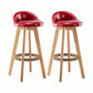 Modern Rotatable Backrest Counter Stool Wood Cafe Bar Stool with Cushion and Pedal Red 2 Piece Set Clearhalo 'Bar Furniture' 'Bar Stools' 'bar_stools' 'furn' 'furn_bar_stools' 'furniture_bar_stools' 'Kitchen & Dining Furniture' 'kitchen&dining_furn' 'kitchen' 'kitchen_furn' Furniture' 4545447