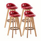 Modern Rotatable Backrest Counter Stool Wood Cafe Bar Stool with Cushion and Pedal Red 4 Piece Set Clearhalo 'Bar Furniture' 'Bar Stools' 'bar_stools' 'furn' 'furn_bar_stools' 'furniture_bar_stools' 'Kitchen & Dining Furniture' 'kitchen&dining_furn' 'kitchen' 'kitchen_furn' Furniture' 4545448