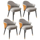 Contemporary 1/4/5 Pieces Dining Set Round Dining Room Table Set with Leather Chairs 4 Orange Chairs Clearhalo 'Dining Room Sets' 'Dining Tables & Seating' 'dining_room_set' 'furn' 'furn_dining_room_set' 'Furniture' 'furniture_dining_room_set' 'Kitchen & Dining Furniture' 'kitchen&dining_furn' 'kitchen' 4545460