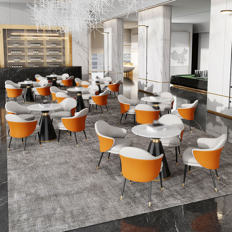 Contemporary 1/4/5 Pieces Dining Set Round Dining Room Table Set with Leather Chairs Clearhalo 'Dining Room Sets' 'Dining Tables & Seating' 'dining_room_set' 'furn' 'furn_dining_room_set' 'Furniture' 'furniture_dining_room_set' 'Kitchen & Dining Furniture' 'kitchen&dining_furn' 'kitchen' 4545467