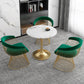 Modern 1/4/5 Pieces Dining Sintered Stone Dining Table Set with Metal Legs for Kitchen 4 Pieces: Table, 3 Green Chairs Clearhalo 'Dining Room Sets' 'Dining Tables & Seating' 'dining_room_set' 'furn' 'furn_dining_room_set' 'Furniture' 'furniture_dining_room_set' 'Kitchen & Dining Furniture' 'kitchen&dining_furn' 'kitchen' 4545531