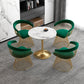 Modern 1/4/5 Pieces Dining Sintered Stone Dining Table Set with Metal Legs for Kitchen 5 Pieces: Table, 4 Green Chairs Clearhalo 'Dining Room Sets' 'Dining Tables & Seating' 'dining_room_set' 'furn' 'furn_dining_room_set' 'Furniture' 'furniture_dining_room_set' 'Kitchen & Dining Furniture' 'kitchen&dining_furn' 'kitchen' 4545532