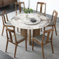 Modern 1/4/5/7 Pieces Dining Sintered Stone Dining Table Set with Wooden Legs for Kitchen 7 Pieces: Table, 6 Walnut Chairs Clearhalo 'Dining Room Sets' 'Dining Tables & Seating' 'dining_room_set' 'furn' 'furn_dining_room_set' 'Furniture' 'furniture_dining_room_set' 'Kitchen & Dining Furniture' 'kitchen&dining_furn' 'kitchen' 4545566
