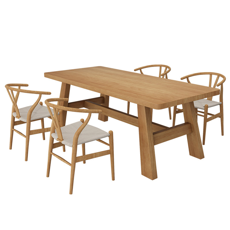 Contemporary 1/2/5/7 Pieces Dinette Set Solid Wood Dining Room Table and Chair Set 5 Pieces: Table, 4 Chairs Clearhalo 'Dining Room Sets' 'Dining Tables & Seating' 'dining_room_set' 'furn' 'furn_dining_room_set' 'Furniture' 'furniture_dining_room_set' 'Kitchen & Dining Furniture' 'kitchen&dining_furn' 'kitchen' 4545634