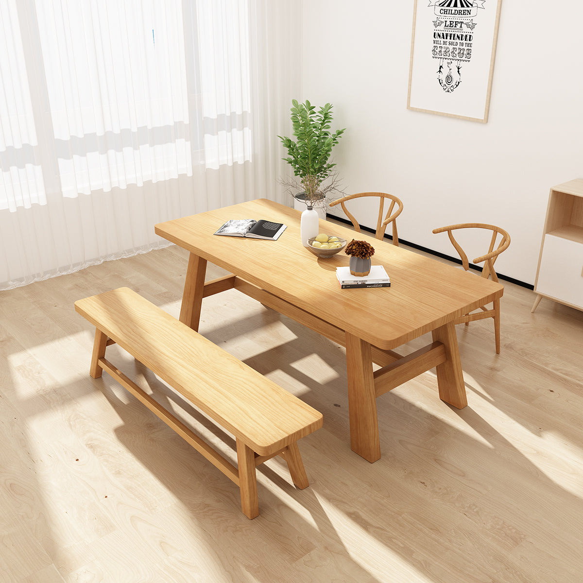 Contemporary 1/2/5/7 Pieces Dinette Set Solid Wood Dining Room Table and Chair Set Clearhalo 'Dining Room Sets' 'Dining Tables & Seating' 'dining_room_set' 'furn' 'furn_dining_room_set' 'Furniture' 'furniture_dining_room_set' 'Kitchen & Dining Furniture' 'kitchen&dining_furn' 'kitchen' 4545636